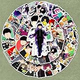 モブサイコ100 かわいいステッカー 50枚 ステッカー ウォーターボトル 荷物 ノートパソコン スケートボード ギター ヘルメット コンピュータ 車 電話用 防水 漫画ステッカー キッズティーン用 [並行輸入品]