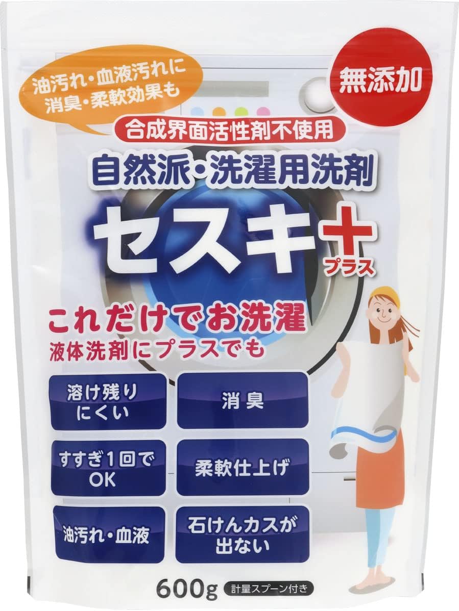 丹羽久 自然派 洗濯用洗剤 セスキプラス 炭酸ソーダ 消臭 溶け残りにくい 合成界面活性剤不使用 無添加 600g