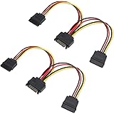SATA分配ケーブル 2本 SATA 電源 2分岐ケーブル 15ピンオスｰ15ピン2メス 25cm