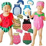 アニマル フルーツ ベビー ＆ キッズ 記念写真 ベビーコスチューム ロンパース 帽子付 0歳 1歳 2歳(クジラ,95cmタグ) [並行輸入品]