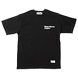 [CAMPFREE] キャンプフリー 超厚手 Tシャツ (半袖) メンズ 10.2oz 胸ロゴ ワンポイント [ ロゴT プリント ストリート ] グラフィック ティシャツ シンプル 厚手 10536 B.ブラック サイズ M