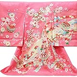 【お宮参り着物】【ピンク地系 毬にのしの柄】女の子 友禅 正絹【風呂敷プレゼント/ギフト包装】