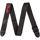 Fender(フェンダー) ストラップ ® 2" Black Poly Strap w/Red ® Logo