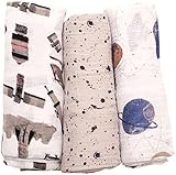 Little Unicorn Cotton Muslin Swaddle Blankets (set Of 3) - Ground Control Blue Brown Black [並行輸入品]