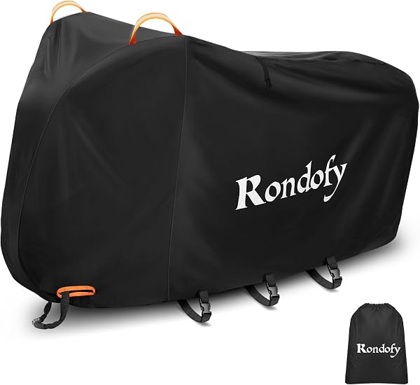 Rondofy Bicycle Cover Waterproof Thick Tear-Resistant 【 Say Goodbye to Disposable Bike Covers! 420D Thick Model】Latest Model 4-Point Touch Buckle Windproof All-Weather Rainproof UV-Coated Anti-Theft - 1