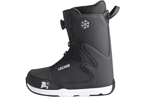 LECAGE 軽量設計スノーボードブーツ FITGO クイックレーススチールバックル、吸湿発散性スノボ スノーボード ブーツ メンズ レディース スキーに適している-くろ