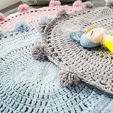 1 2017 年の卸売新しいかぎ針編みラウンドラグ、お子様部屋の装飾の子供の赤ん坊毛布ゲームのマットピンク 80 cm Playmat のカーペットの部分