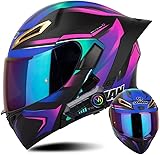 システムヘルメット バイク フルフェイス ブルートゥース付き SOMAN955-S フリップアップ メンズ レディース 四季対応 ジェット ダブルシールド オートバイ 大きいサイズ 洗える裏地 日焼け止め UVプロテクションBluetooth 超軽量 耐衝撃 男女兼用 オールシーズン DOT公認 (L,F20) [並行輸入品]