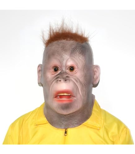 リアル　ゴリラマスク　ハロウィン　コスプレ　仮面　面　かぶり物　大人　子供　動物 Amazon.co.jp: EnergyPower ゴリラマスク 業務用 ハロウィン