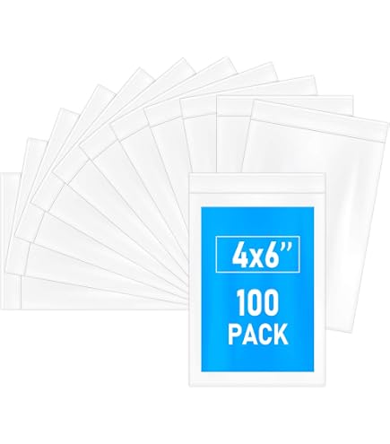 Somoga 1000 Pack 4x6 Inch Clear Zip Bags - 2.4 Mil Thick Heavy Duty Poly Bags
