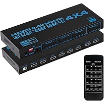 HDMIマトリックス 4入力4出力 4K@30Hz Amazon | ICUIXIAN 4入力4出力HDMIマトリクススイッチャ4K@30Hz