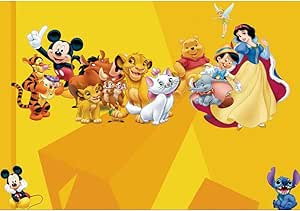Amazon 7x5フィート ディズニーキャラクター 写真撮影用背景 新生児 ベビー ビニール写真スタジオ 背景 漫画 ワンダーランド 背景幕 誕生日 シームレス 写真スタジオ 背景幕 ベビーシャワー 小道具 Change バックペーパー 背景布
