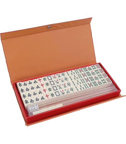 IWUTEFET 144-Tile Standard Mahjong Set - Portable Travel Game With Case, Racks & Dice - View #9