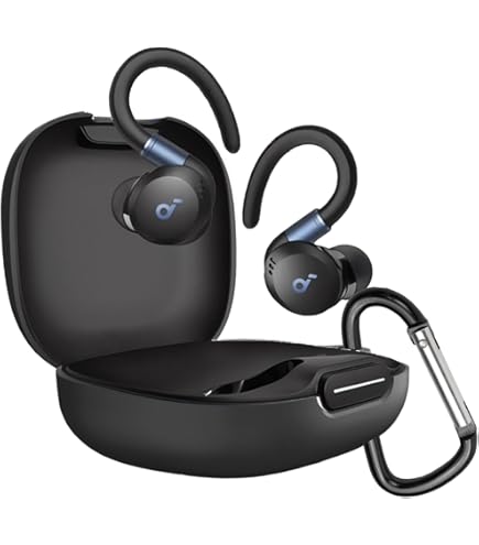 未使用！ANKER soundcore sport x20 ブラック ケース付 Anker Soundcore Sport20X シリコンケース カラビナ付き ケース