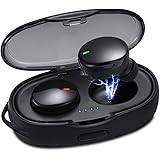 【2020最新進化版 Bluetooth 5.0 両耳通話】ブルートゥース イヤホン 高音質 Bluetoothイヤホン 自動ペアリング 完全 ワイヤレス イヤホン 左右分離型 ヘッドセット マイク内蔵 ブルートゥース Siri対応 充電ケース付き 自動ON/OFF ステレオサウンド 片耳 両耳 小型 軽量 防水 iPhone Android ipad対応 (黑)