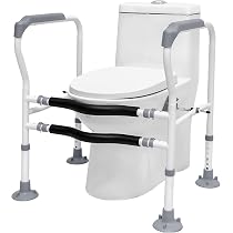 トイレ用手すり 介護用品 立ち上がり補助器具 6段階高さ調節 置くだけタイプ Amazon.co.jp: てすり 介護用トイレ手すり 高さ6段階調整 幅多段階調整