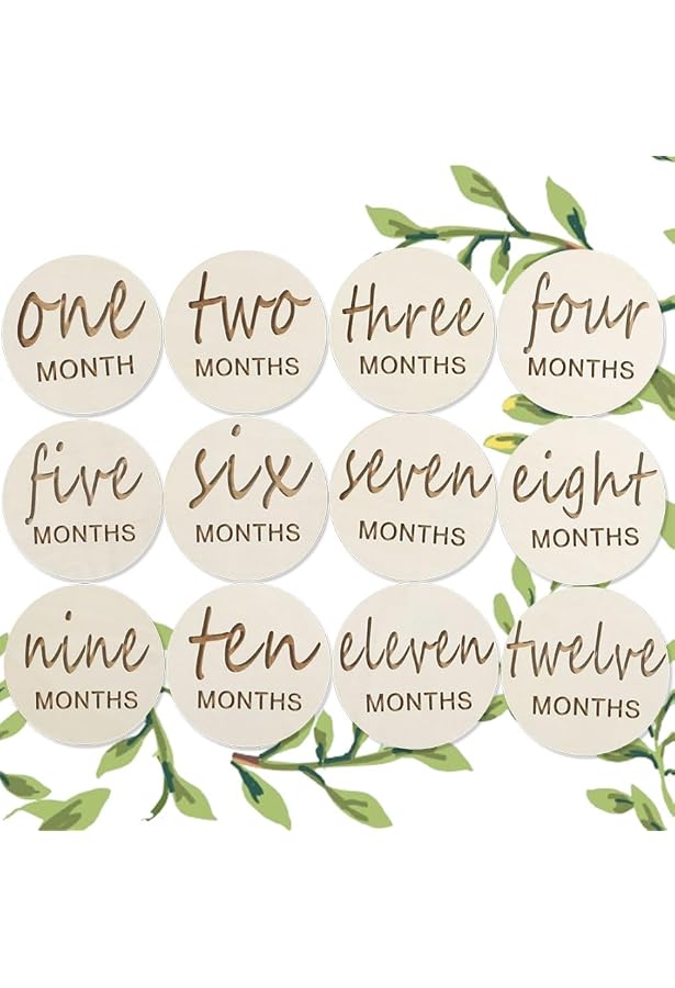 Baby Shower Gift Photo Props Wooden Baby Milestone Cards - Reversible ...