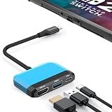 Nintendo Switch 2 / Switch/OLED 対応 3-in-1 ポータブルドック、4K@60Hz HDMI、USB 3.0、USB-C PD 100W充電、小型旅行用ドック、Switchドッキングステーションの代替品