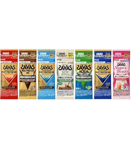 Amazon | ザバス プロテイン100 6種セット トライアルタイプ 10.5g×6袋