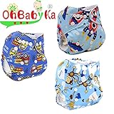 Ohbabyka3点セット おむつカバー 布おむつ ベビー 布オムツ おむつ 新生児用 新生児用品 サイズ調節可 洗濯可能 漏れしにくい パンツ フリーサイズ 通気性良い 保育園 入園準備 女の子 男