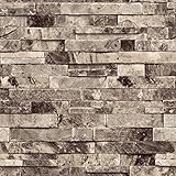 3D Brown Brick Convex Wallpaper PVC Waterproof Anti-insect Brown Mural Wallcovering Stones Wall Deco