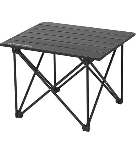 Amazon.co.jp: アウトドアテーブル 黒 ソロキャンプ ロール式