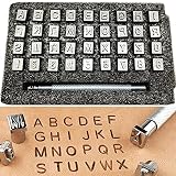 Kimlontonレザークラフト 刻印セット36個 数字/番号 0~9 アルファベット/英字 A~Z 革細工用打ち具(6.5mm) 型押し刻印 名入れ 手作りツール 手工芸用 DIY レザークラフト キット