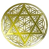 RELIGHT フラワーオブライフ 六芒星 ステッカー シール セット 金属製 神聖幾何学 オルゴナイト デコ素材 金色 2.4cm 8枚入