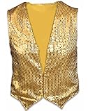 Forum Novelties Dazzled大人用スパンコールベストシルバーゴールド標準ハロウィンダンスコスチュームアクセサリー STD 42" 80813