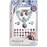 Disney Frozen 2 Elsa Anna Girls Jewelry Set; Includes 1 Bracelet, 5 Rings, 16 Pairs Sticker Earrings