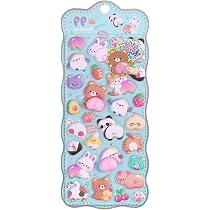 Amazon | 動物 キャラクター 3D かわいい スクイーズ ステッカー
