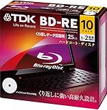 TDK データ用ブルーレイディスク BD-RE 25GB 1-2倍速 ホワイトワイドプリンタブル 10枚パック 5mmスリムケース BED25PWA10A