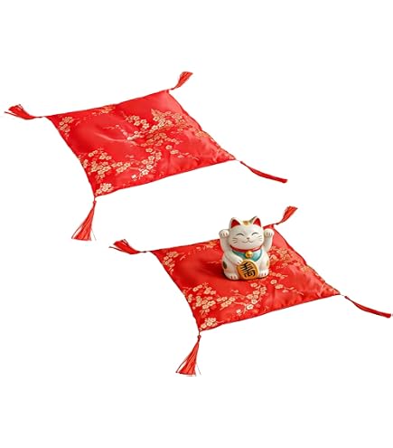 Amazon.co.jp: 赤座布団 10cm角 置物・お飾り用品 ディスプレイ用 Red