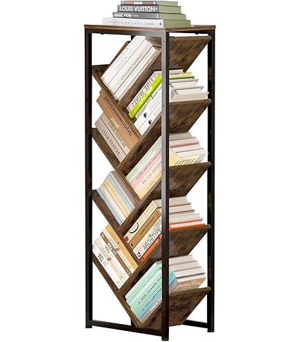 Amazon.co.jp: Fiegcit ブックスタンドデスク 本棚 4階建て間仕切り