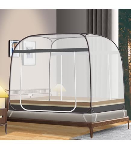Amazon｜GEBYUI ワンタッチ箱型蚊帳｜一人用折りたたみ式で全方位防虫