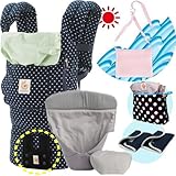 エルゴベビー抱っこ紐（ベルト付）/出産祝サマーセット （ミントドット）クールエアインサート3III【正規品2年間保証-SG認定付】よだれパッド＋収納ポーチ＋ひんやりクールパット付