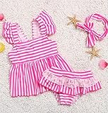 (マリア)MARIAHキッズ 水着 水着 子供 女の子 ワンピース キッズ水着女 キッズ水着2017 ボーダー柄 ブルー/ピンク 可愛い 海 水遊び