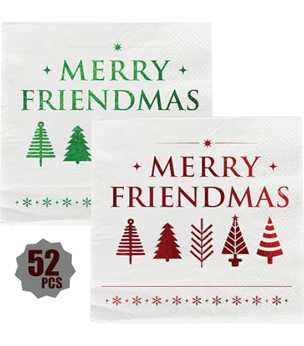 Merry Friendsmas Banner & Lichterkette – Glitzernd Gold, Für Weihnachtsparty-Deko Mit Freunden