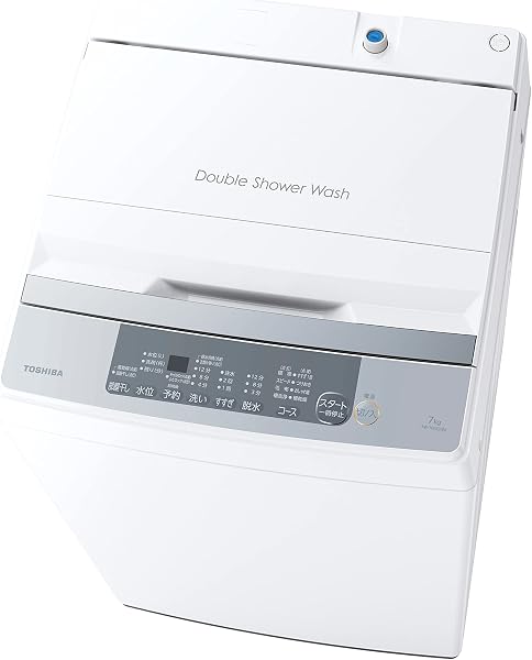 TOSHIBA(東芝) 全自動洗濯機 7kg AW-700Z2(W) ボディ幅51.5㎝ ステンレス槽 槽洗浄・槽乾燥 縦型 静音 部屋干し 保護カバー ピュアホワイト - 1