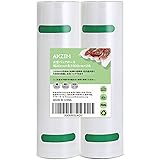 AKZIM 真空パックロール 20×500cm×2本 フードシーラー 専用ロール 替えロール PA+PE素材 エンボス加工 真空ビニール 真空包装袋 食品保存 低温調理 自由にカット 家庭用 業務用