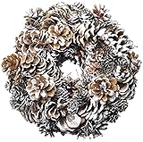 あまの クリスマス飾り 天然素材 パインコーンリースM 直径25cm MLF-0112