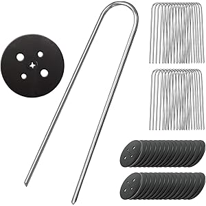 ガーデンナイツ Uピン杭 黒丸付 15cm 30本セット 【極太 強力ピン】 防草シート 人工芝 固定用 おさえピン