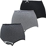 ローズマダム 産褥ショーツ3枚組 綿100% 肌ざわりがよく着け心地快適 お得セット ロングセラー 人気 出産準備 大きなサイズもあり D-BKドットGR無地BKボーダー M-L 115-0810-01-94-07
