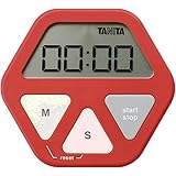 タニタ(Tanita) キッチン 勉強 学習 タイマー 吸盤付き 薄型 レッド TD-410 RD ガラスにつくタイマー D7.0xW10.0xH0.9cm