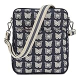 Pink Lining Out and About Mini Messenger Cream Butterflies Changing Bags (Navy) by Pink Lining
