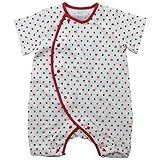 《年間定番》Babbun(バブーン)40/2天竺クマ顔水玉Ptフィットオール 60cm /エンジ NO.KK-31-2426