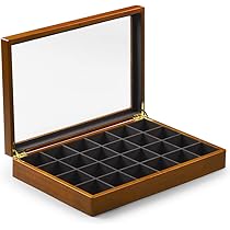Amazon｜Oirlv ジュエリートレイ 蓋付き 木製 24区画