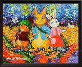 uhomate Peter Rabbit Decor Vincent Van Gogh Starry Nightポスターホームキャンバス壁アート印刷記念ギフトベビーギフト子供部屋装飾用リビングルーム壁