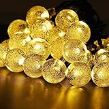 OriGlam 15.75ft 20 LEDs Solar Powered Outdoor Colorful Twinkling Water Drop String Lights for Patio 