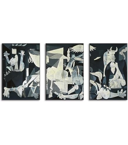 ピカソ　ゲルニカ　ウォールアート 白黒キャンバス 壁掛け Amazon.co.jp: 白と黒の有名な絵画 ピカソ・ゲルニカ ウォールアート